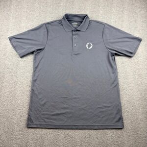 Core 365 Men's M‎ Medium Polo Shirt Gray Performance Short Sleeve Oak Leaf Logo